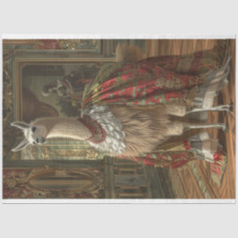 Viktorianischer Llama mit Dekoupage der Whimsiksch Seidenpapier