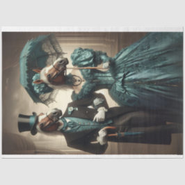 Viktorianischer Mann - weiblicher Pferdekopf Aquam Seidenpapier