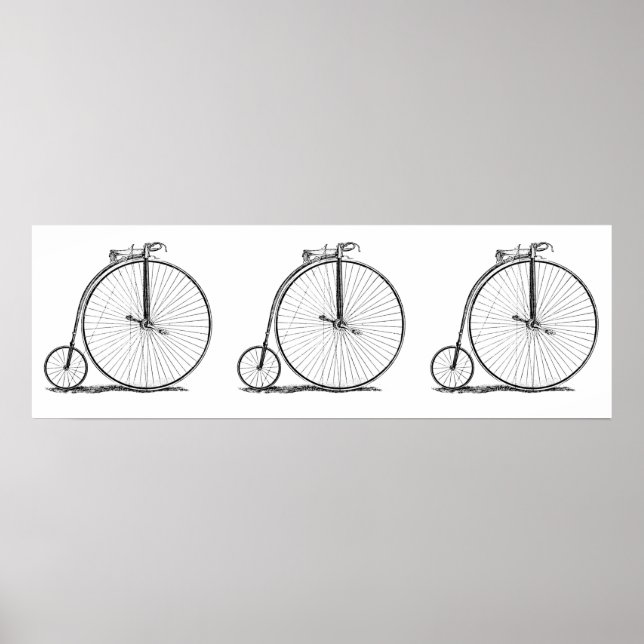 Viktorianischer Penny-Farthing-Radfahrer Poster (Vorne)