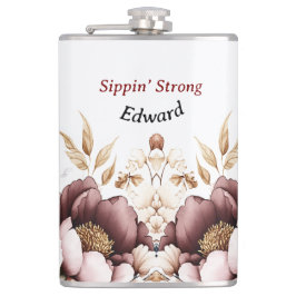 Viktorianischer Peony Luxe Hochzeit seines Vinyl W Flachmann