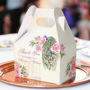 Viktorianischer Pfau vintage rosa Rosen  Geschenkschachtel