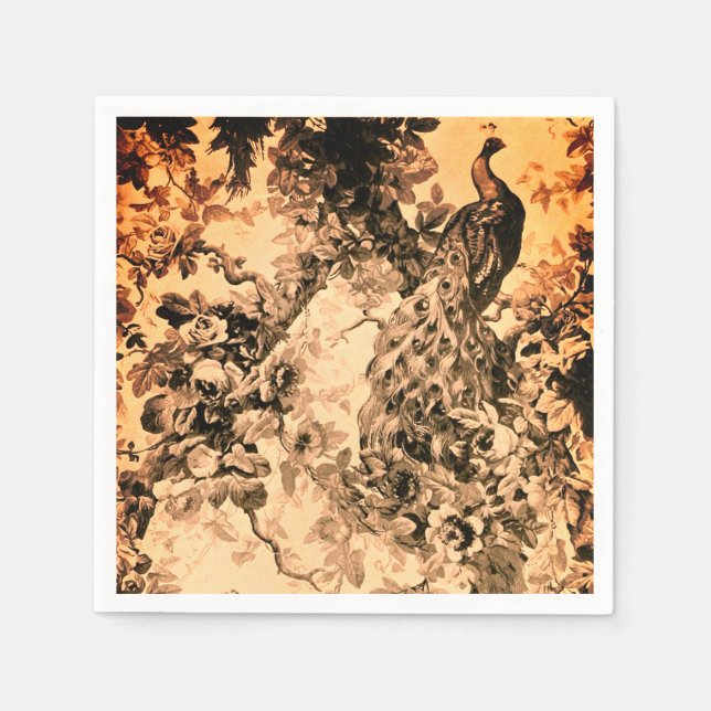 Viktorianischer Pfauenflorweg Serviette (Vorderseite)