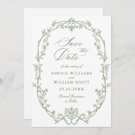 Viktorianischer QR-Code für Verzierte Blumenpracht Save The Date