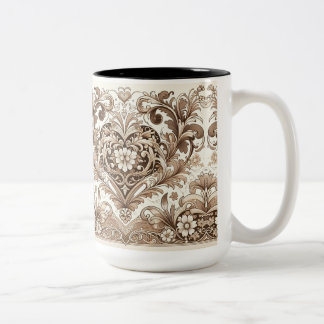 Viktorianischer romantischer Herzschlag Valentinst Zweifarbige Tasse