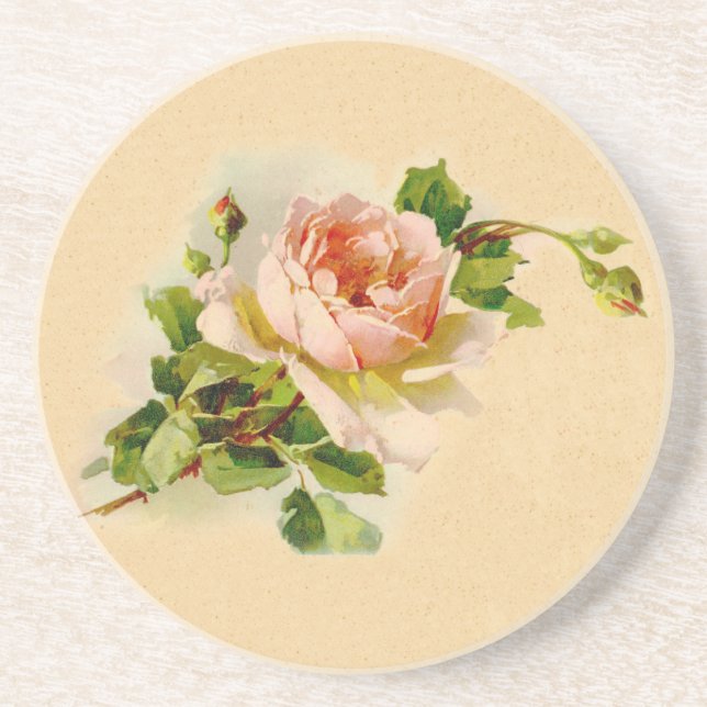 Viktorianischer Rosa Rosenuntersetzer Getränkeuntersetzer (Vorne)