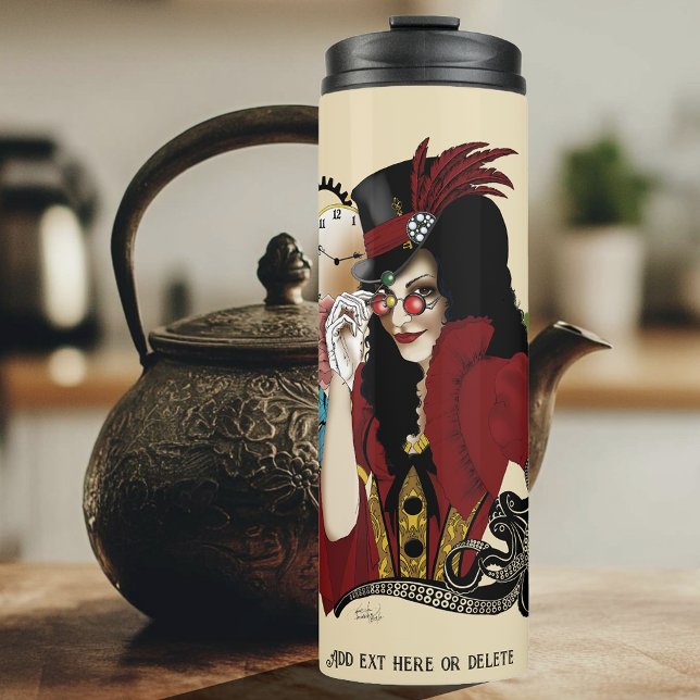 Viktorianischer Roter Steampunk Thermosbecher (Von Creator hochgeladen)