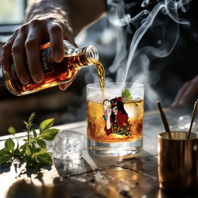 Viktorianischer Roter Steampunker Whiskyglas (Von Creator hochgeladen)