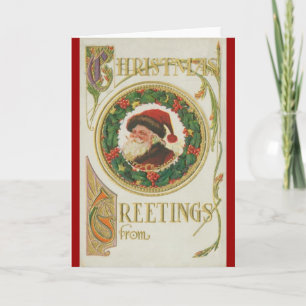 Viktorianischer Santa Kreath Feiertagskarte