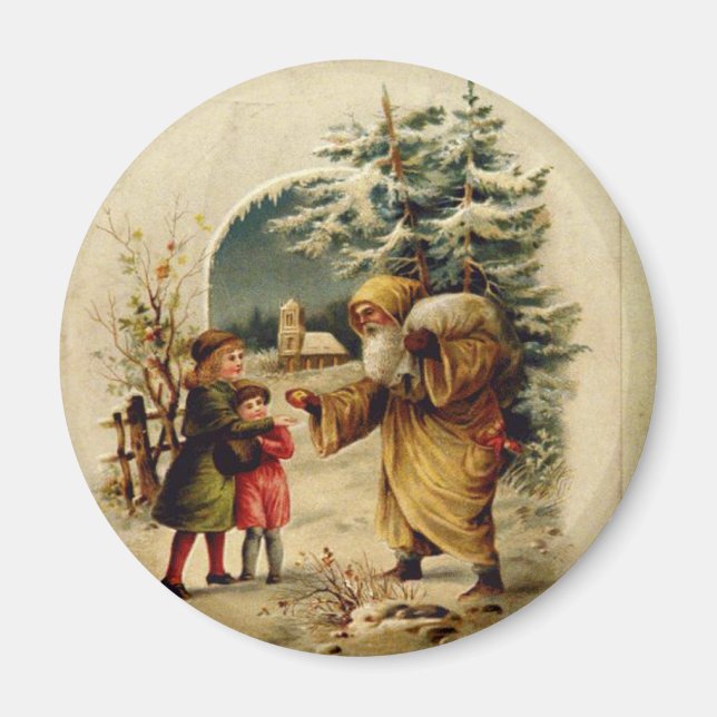 Viktorianischer Santa Santa Santa Santa Santa Magnet (Vorne)