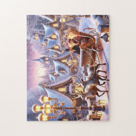 Viktorianischer Schlittenritt Rentier- und Laterne Puzzle