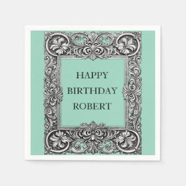 Viktorianischer Scroll Frame Napkin - elegant Serviette