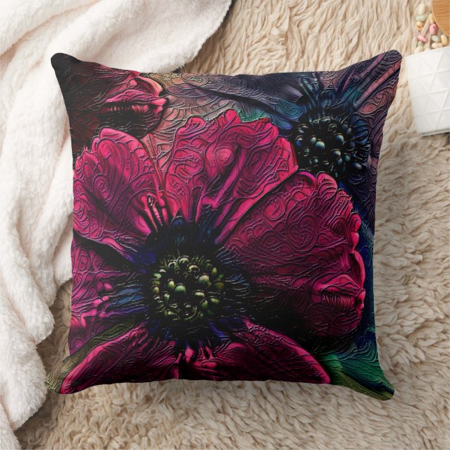 Viktorianischer Splendor: Exquisite Blumenmuster Kissen (Decke)