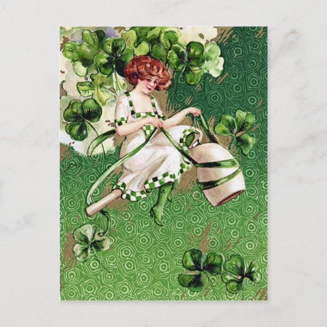 Viktorianischer St. Patrick's Day Postkarte (Vorderseite)