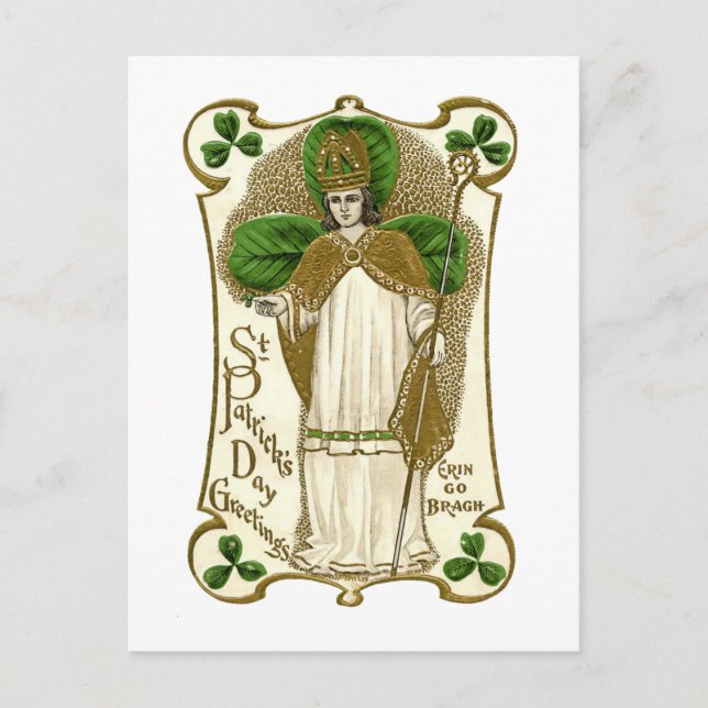 Viktorianischer St. Patricks-Tag Postkarte (Vorderseite)