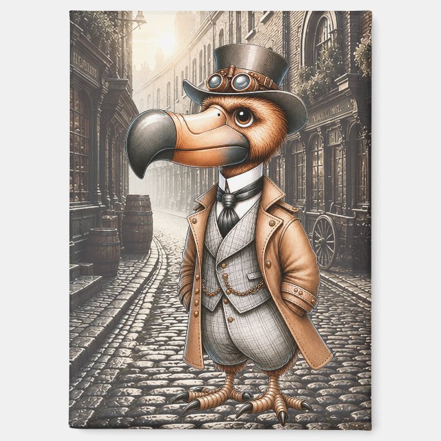 Viktorianischer Steampunk-Dodo in einer Londoner G Magnet (Vorderseite)