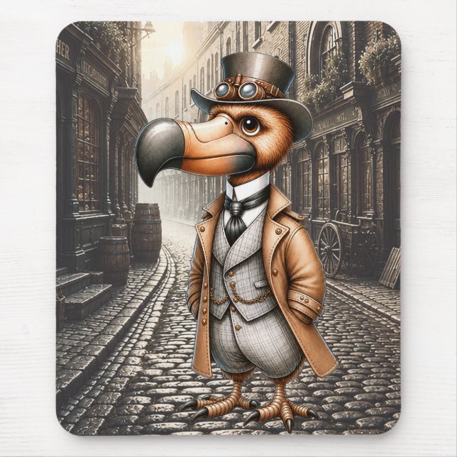 Viktorianischer Steampunk-Dodo in einer Londoner G Mousepad (Vorne)