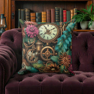 Viktorianischer Steampunk mit Blumen Kissen