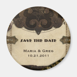 Viktorianischer Steampunk Save the Date Magnet