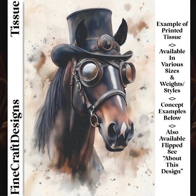 Viktorianischer Steampunk-Stallion-Pferd DF2R-Deco Seidenpapier (Von Creator hochgeladen)