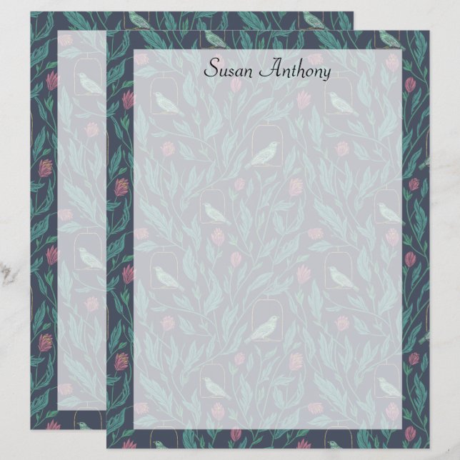 Viktorianischer Steampunk-Vintager Vogel im Garten (Vorne/Hinten)