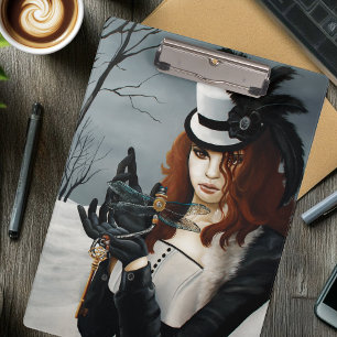 Viktorianischer Steampunk Winter Libelle Schlüssel Klemmbrett