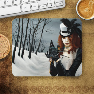 Viktorianischer Steampunk Winter Libelle Schlüssel Mousepad