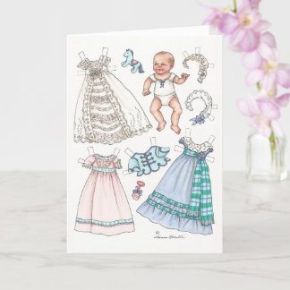 Viktorianischer Stil Baby Paper Doll Blank Note Ca Karte