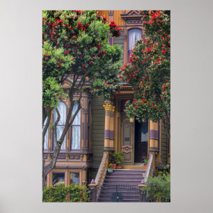 Viktorianischer Stil mit blühenden Gummi-Rahmen Poster