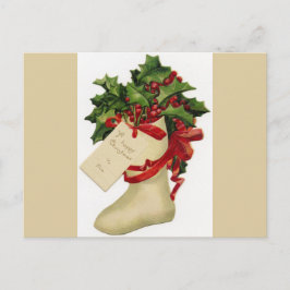 Viktorianischer Strumpf Weihnachten Postkarte