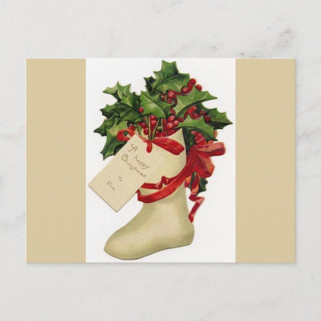 Viktorianischer Strumpf Weihnachten Postkarte (Vorderseite)