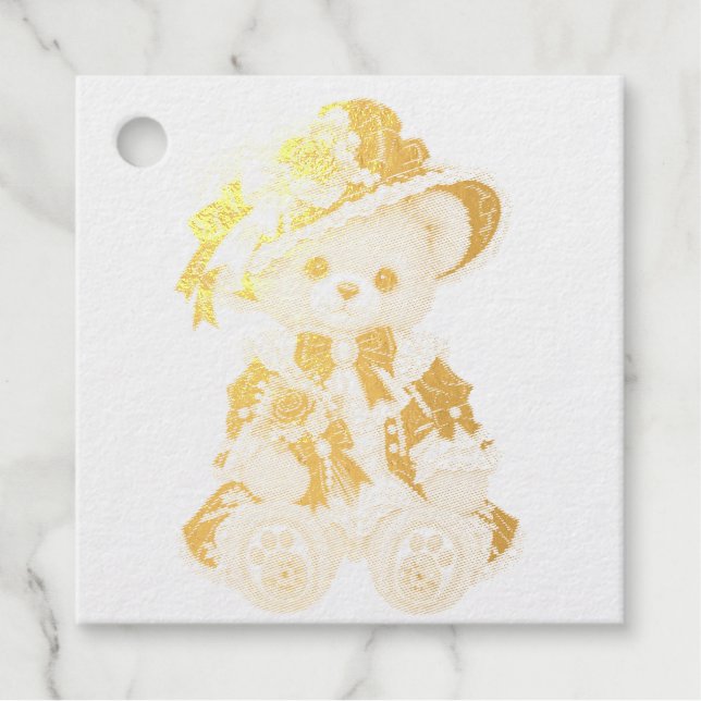 Viktorianischer Teddybär Geschenkanhänger (Vorderseite)