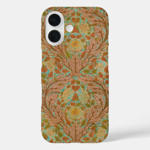 Viktorianischer Terrakotta-Rosen- und Blatt-Botani iPhone 16 Hülle