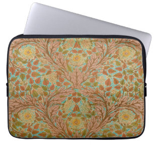 Viktorianischer Terrakotta-Rosen- und Blatt-Botani Laptopschutzhülle