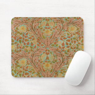 Viktorianischer Terrakotta-Rosen- und Blatt-Botani Mousepad
