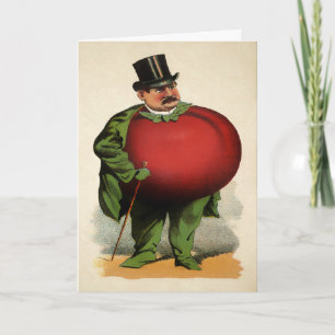 Viktorianischer Tomatenmann Feiertagskarte
