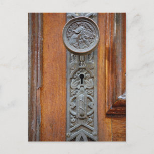 Viktorianischer Türknauf und Schlüsselloch Postkarte