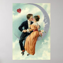 Viktorianischer Valentinstag Vintag Kuss auf dem M