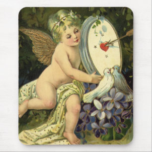 Viktorianischer Valentinstag, Vintage Engel Liebes Mousepad
