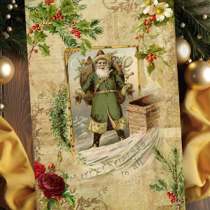 Viktorianischer Vater Weihnachten Flora Ephemera Seidenpapier