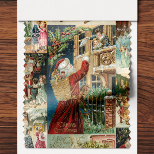 Viktorianischer Vater Weihnachten mit Kinderkollek Stoff