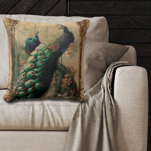 viktorianischer vintage-blumen-pariser Pfau Kissen