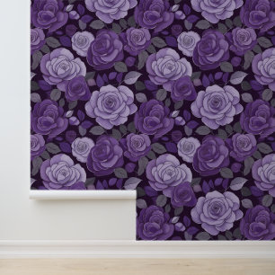 Viktorianischer Vintage lila graue florale Kletter Tapete