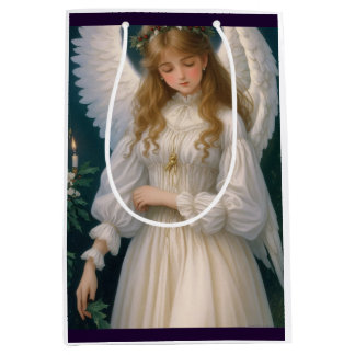 Viktorianischer Vintage Retro Weihnachtsengel Mittlere Geschenktüte