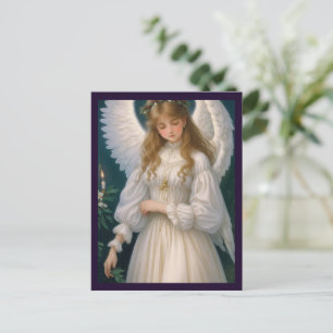 Viktorianischer Vintage Retro Weihnachtsengel Postkarte