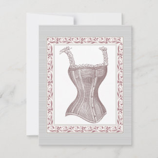 Viktorianischer Vintager Diva-Corset-Junggeselinne Einladung