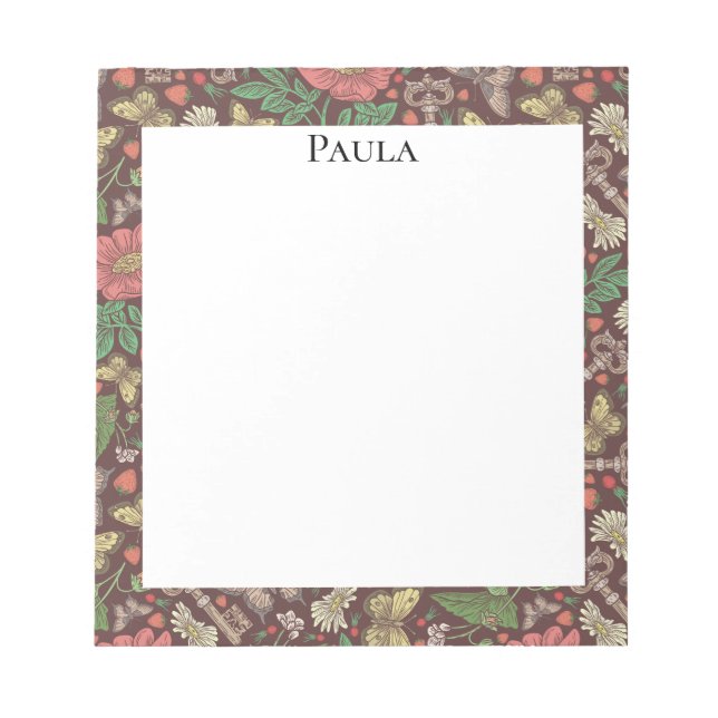 Viktorianischer Vintager Schmetterling Notizblock (Vorderseite)