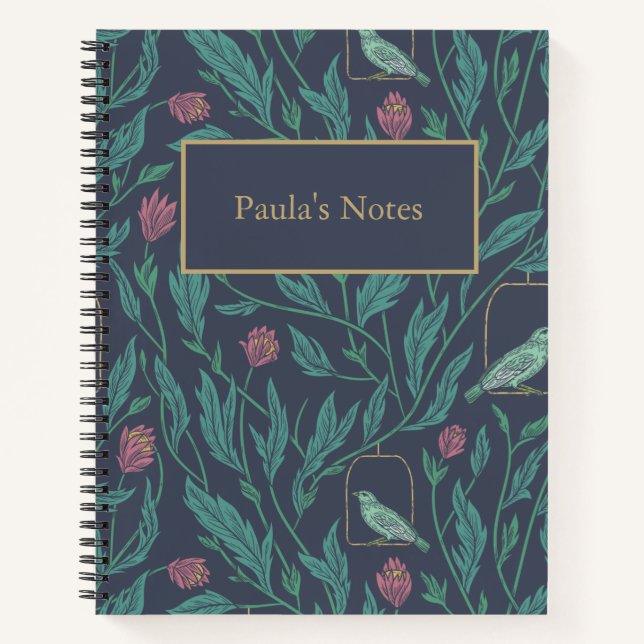 Viktorianischer Vintager Vogel im Garten Sketch &  Notizbuch (Vorderseite)