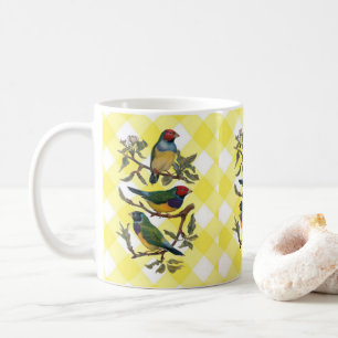 Viktorianischer Vogel Gelber Becher Kaffeetasse