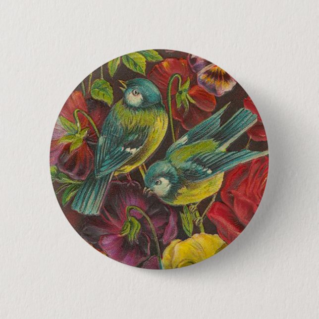 Viktorianischer Vogelknopf Button (Vorderseite)