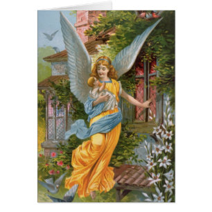 Viktorianischer Wächter-Engel mit Baby